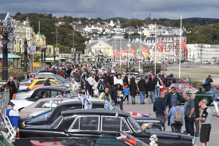 The 2022 Isle of Man Festival of Motoring car display on Douglas Promenade