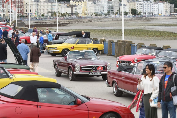 Participants in the Isle of Man Festival of Motoring display their vehicles on Douglas Promenade -