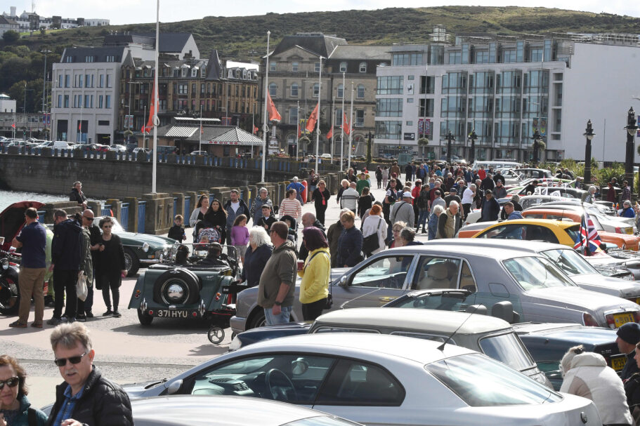 The 2022 Isle of Man Festival of Motoring car display on Douglas Promenade