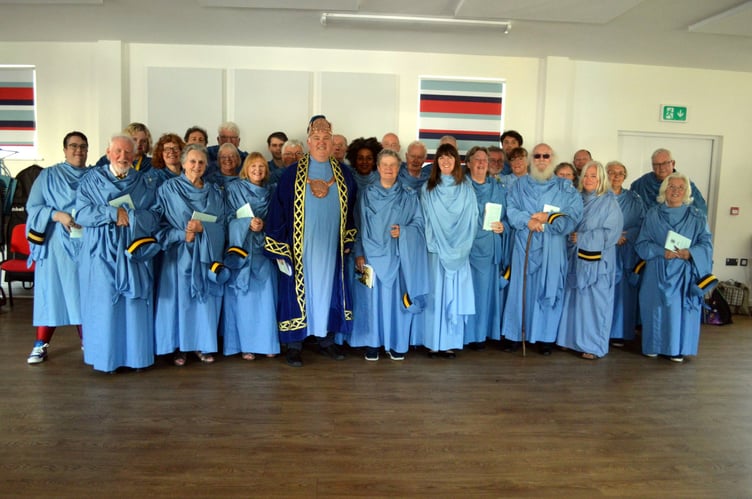 New bards with Grand Bard Pol Hodge. Pictures: Gareth Parry and Ivor Corkell
