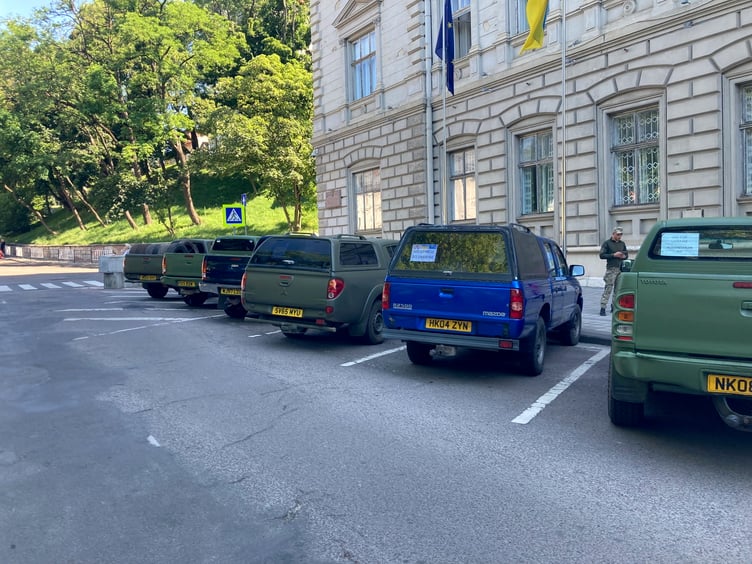 The cars being provided by Pickups 4 Peace