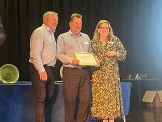 OLSM Award sponsored by Complete Weed Control presented by Chris Phillips and Sarah Phillips to Cllr Konieczny.