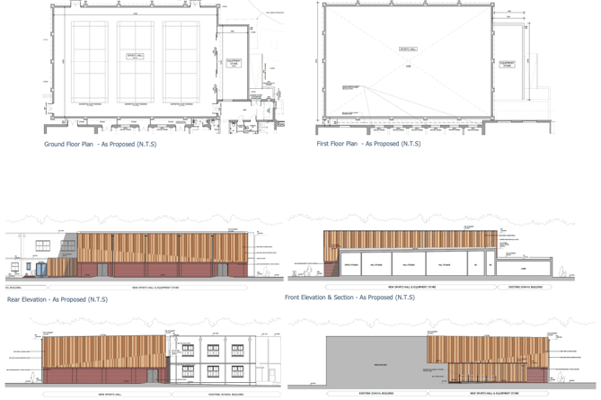 South Farnham School's planned new sports hall in Menin Way