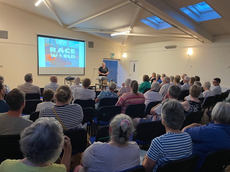 A full hall for Tricia Sail’s talk. AQ 6430