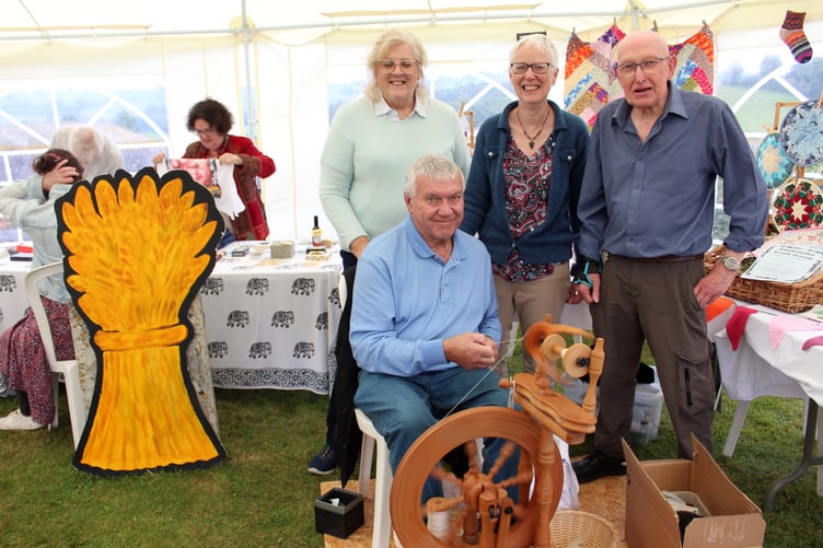 Members of Shobrooke Craft Club, Ed and Jane Bayliss, Sylvia Whitby and Colin Hutchings. SR 9098