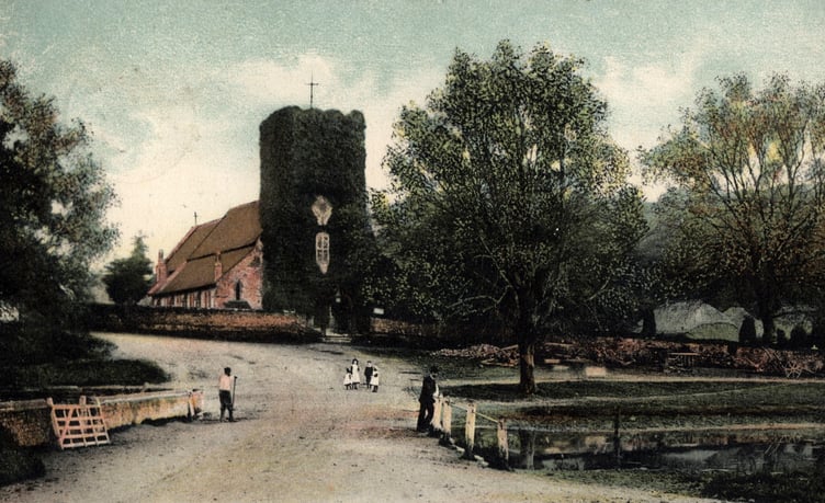 St Mary’s Parish Church, Buriton, in about 1900