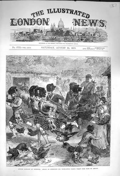 Illustrated London News - attack on Yellowmead Farm. Inset left, The Dartmoor Medal.