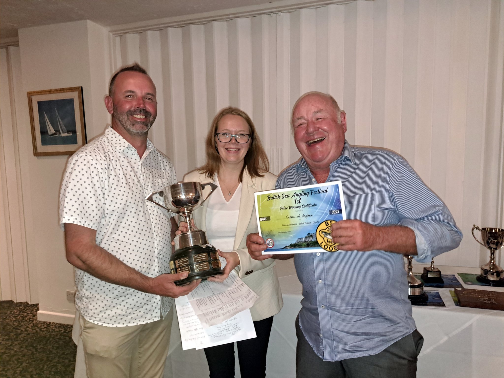 ANTHONY Perry and John Shaw (Cream of England) won the most points of any team over the festival and were presented with the Hannafore Point Hotel Cup by Katy