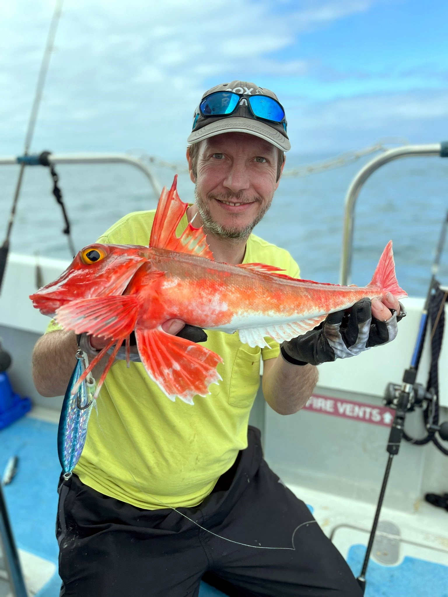 ANDY Gouriet with his prize-winning red gurnard