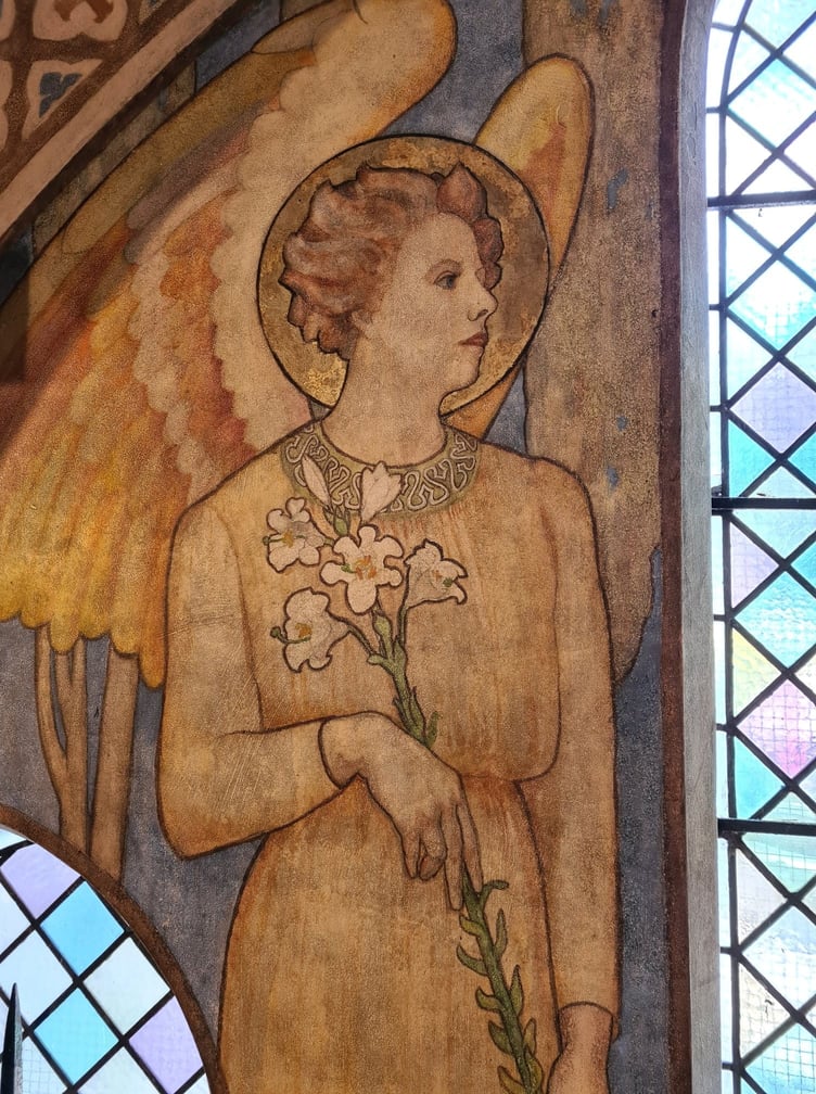 Kitty Milroy murals annunication left