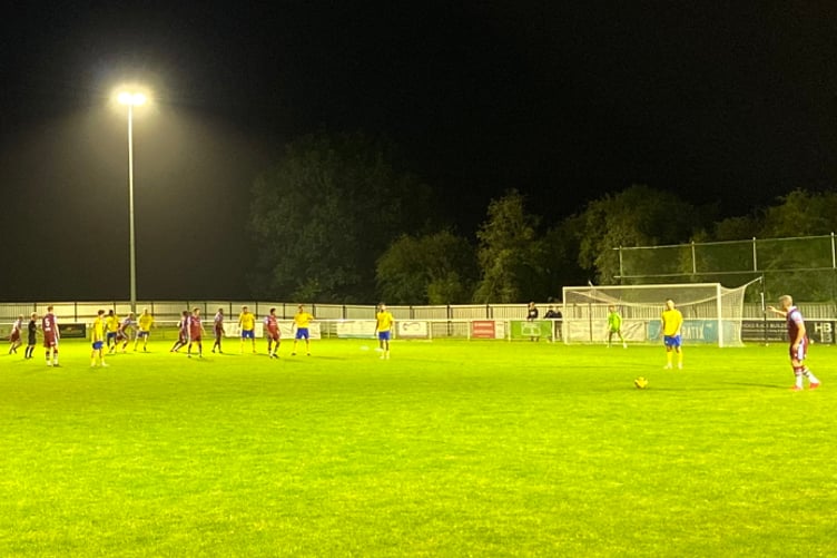 Action from Badshot Lea's 1-0 win against Ascot United