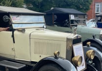 Vintage cars were admired in Crediton Town Square
