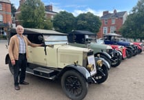 Vintage cars were admired in Crediton Town Square
