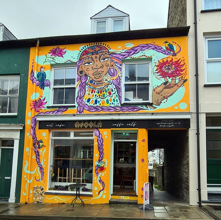 The colourful Angola Art Cafe in Aberystwyth, photographed by Llinos Furneaux