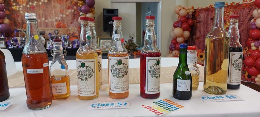 There was a number of entries in the homemade wine class