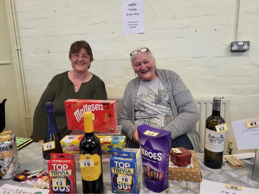 Committee members Cathy Jacques and Elaine Young sold over £500 of raffle tickets
