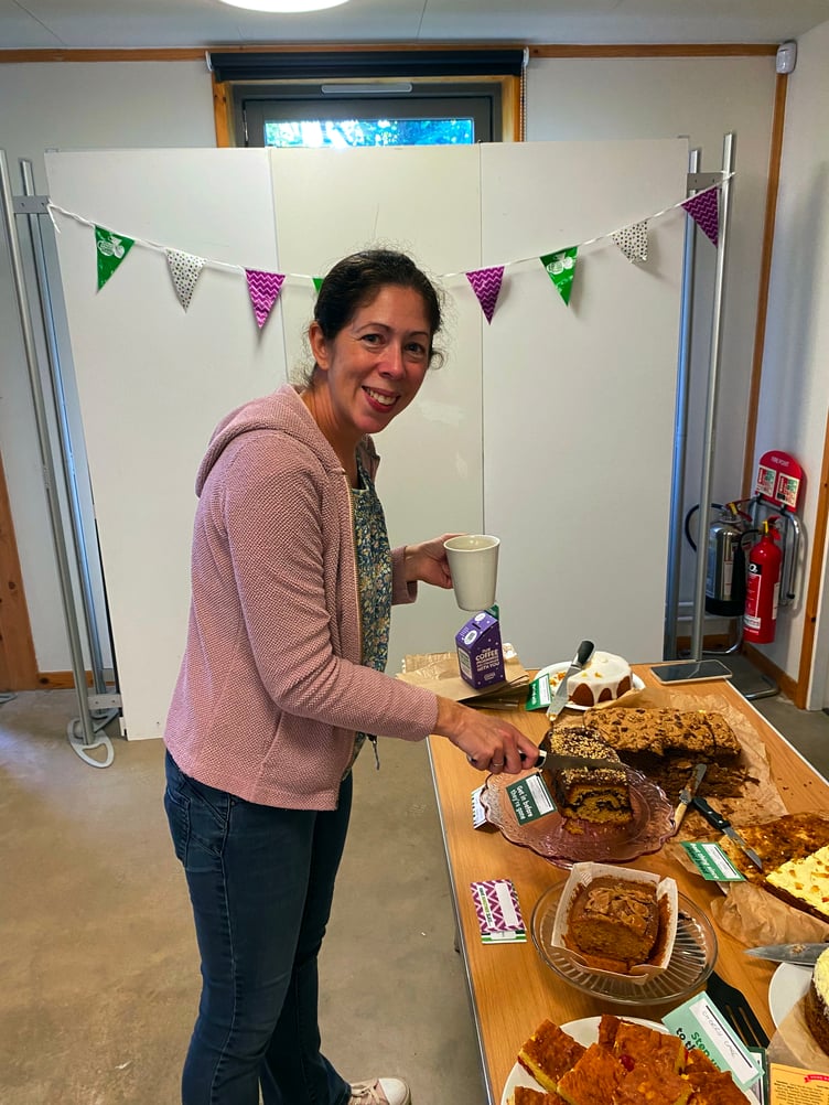 Charlotte Dancer, information and communication officer for the Tamar Valley AONB at the AONB Macmillan Coffee Morning.