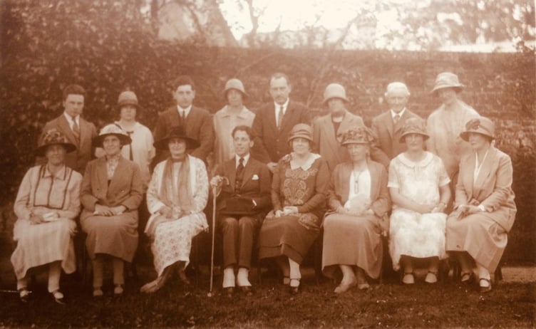 Haslemere Musical Society members 1926. Anthony Bernard (conductor) seated centre, with Annie Bristow (founder) on his left and Honor Batchelor (leader) on his right. John Mozley (treasurer) is standing fourth from right