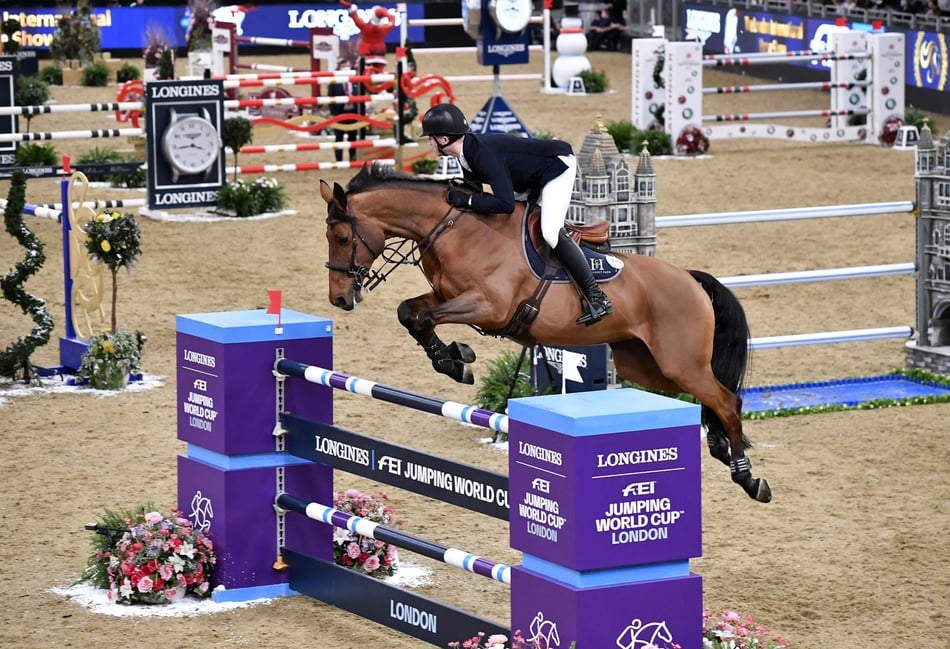 <p>Harry Charles riding Stardust</p>
