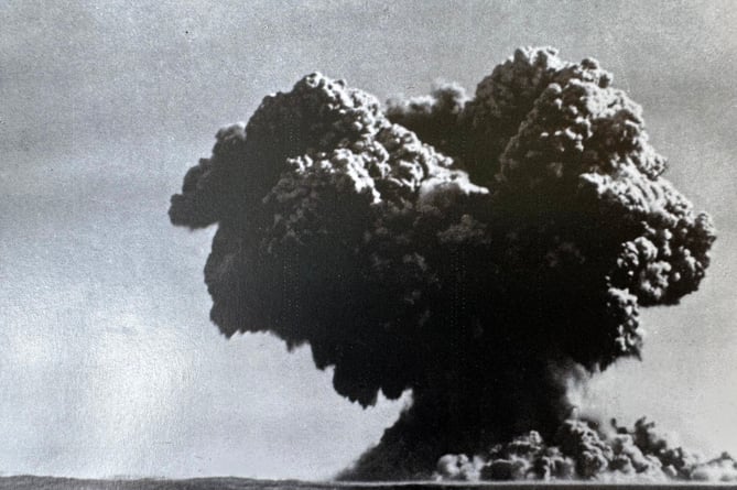 The mud-laden cauliflower explosion from Britain’s first atomic test in Montebello Islands, Western Australia, on October 2, 1952