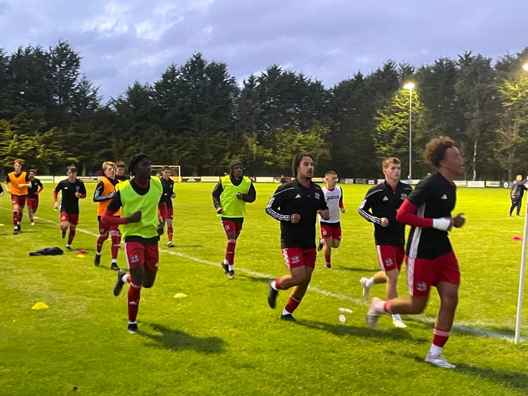 Exeter warming up. AQ 8049