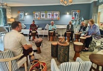 Drumming lessons at Dartmouth care home 
