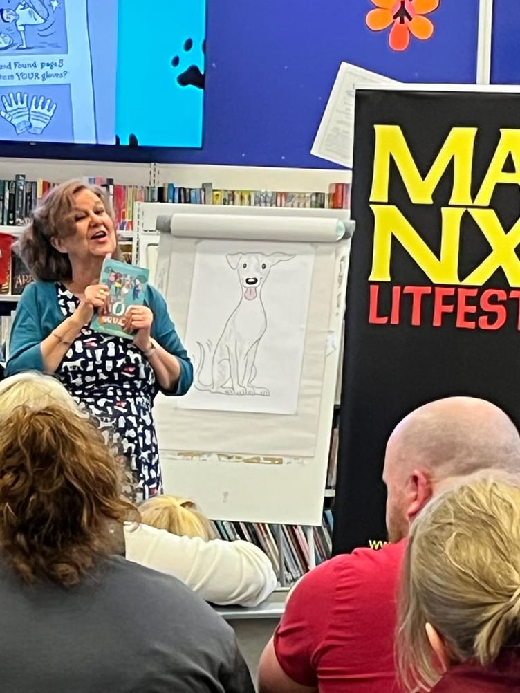 Children's writer and illustrator Clara Vulliamy at the Family Library, in Douglas