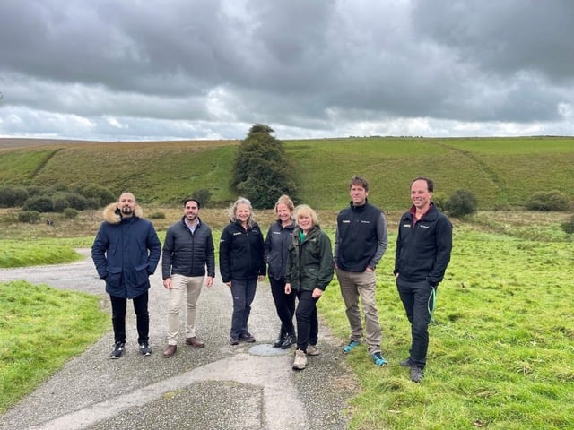 Salix Finance’s Ahmed Ali and Nadim El Bakri (left) with the team from Exmoor National Park Authority.