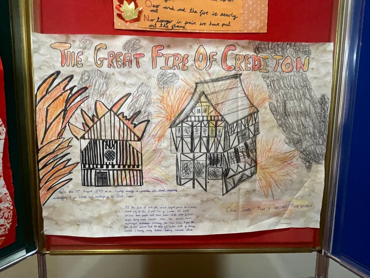 Some of the ‘Great Fire of Crediton’ exhibits which can be viewed at Crediton Museum on Wednesdays, Thursdays and Fridays from 10am to 4pm and on Saturdays from 11am to 2pm until October 31.