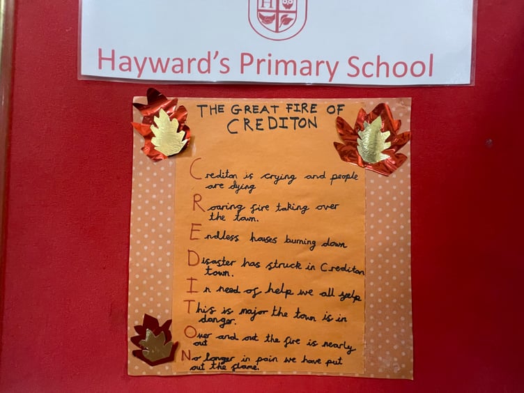 Some of the ‘Great Fire of Crediton’ exhibits which can be viewed at Crediton Museum on Wednesdays, Thursdays and Fridays from 10am to 4pm and on Saturdays from 11am to 2pm until October 31.