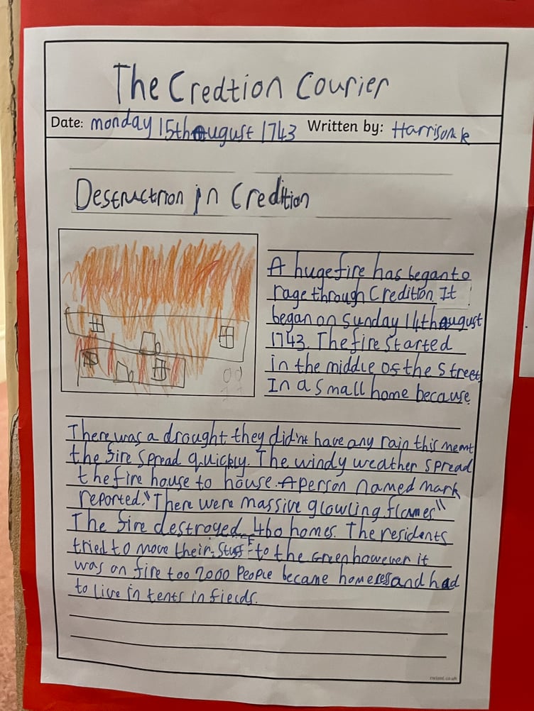Some of the ‘Great Fire of Crediton’ exhibits which can be viewed at Crediton Museum on Wednesdays, Thursdays and Fridays from 10am to 4pm and on Saturdays from 11am to 2pm until October 31.
