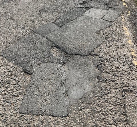 The badly repaired road in Grayswood that “doesn’t need fixing” according to Surrey County Council