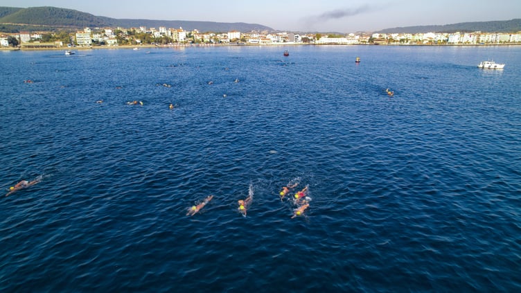 The intrepid gaggle of 'Brancaster Bathers' wild swimmers from Farnham raised £40,000 for the My Name’5 Doddie charity after swimming from Europe to Asia across the Hellespont and Dardanelles Straits in Turkey in August