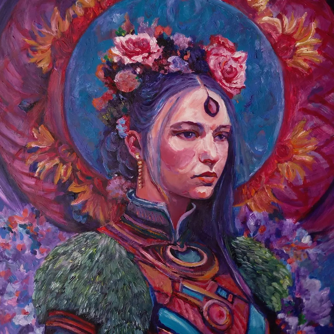 Paintings by Colette Davies showing the wisdom, strength and vitality of women in Celtic and Manx folklore