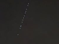 <p>Starlink satellites as seen in the skies above Alton on Sunday, October 22</p>