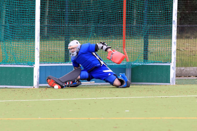 Hamish Hall makes a save