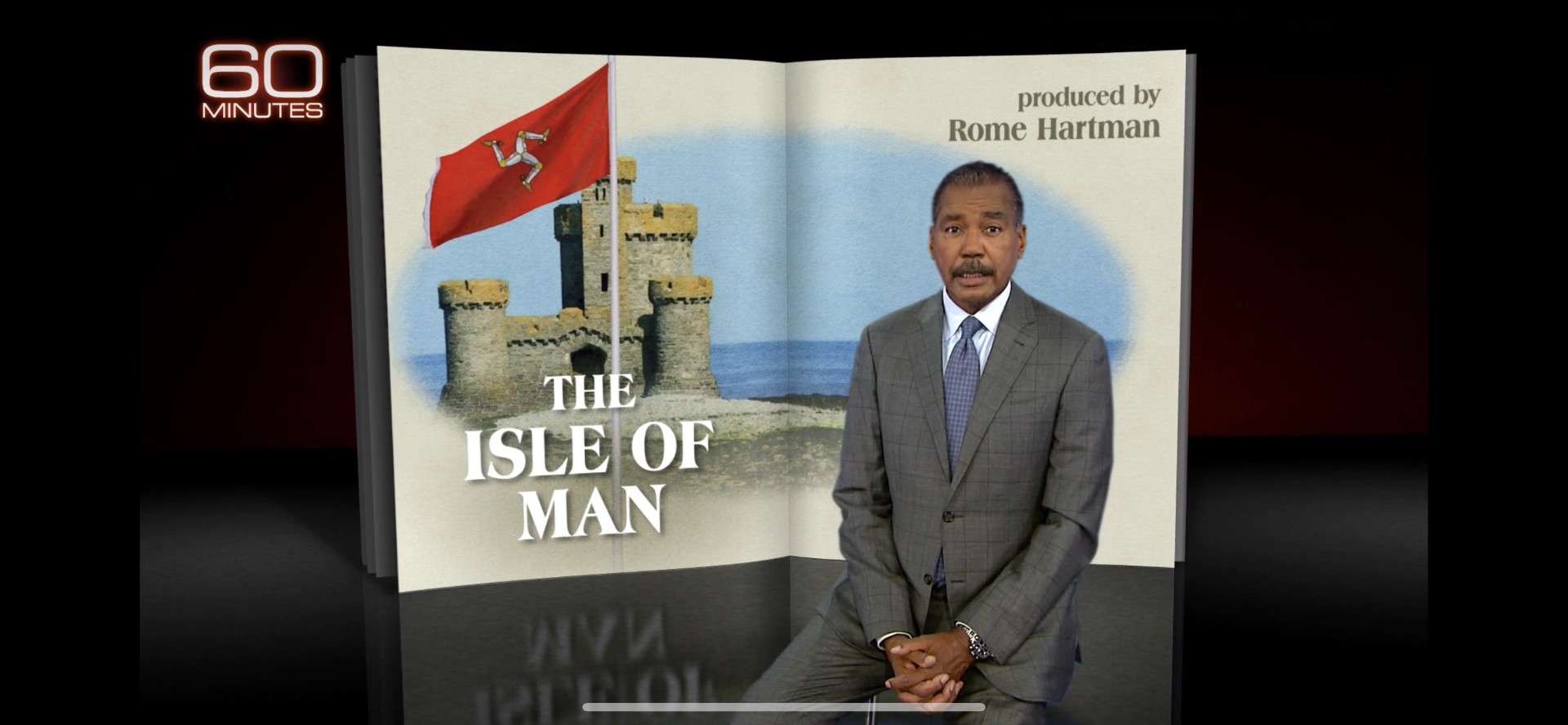 Bill Whitaker presenting the ‘60-minutes’ documentary segment on the Isle of Man (credit - CBS network)