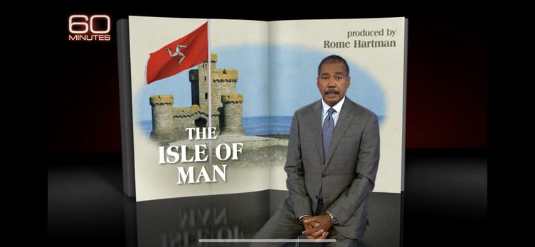 Bill Whitaker presenting the ‘60-minutes’ documentary segment on the Isle of Man (credit - CBS network)