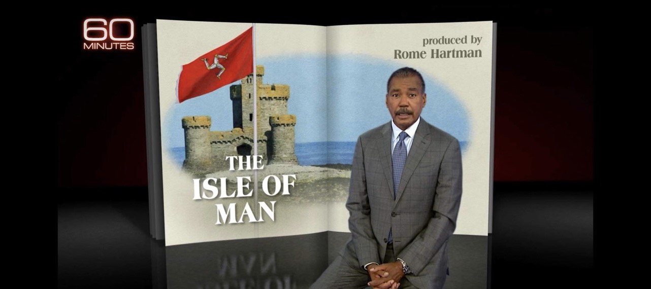 Bill Whitaker presenting the '60-minute' documentary segment on the TT Races on the Isle of Man (credit - CBS network)