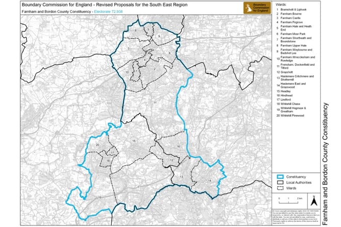 The new Farnham and Bordon constituency stretches from Farnham in the north to Haslemere in the south-east and Bordon in the south-west, crossing the Hampshire boundary. Villages also include Bramshott & Liphook, Grayshott, Headley, Hindhead and Lindford