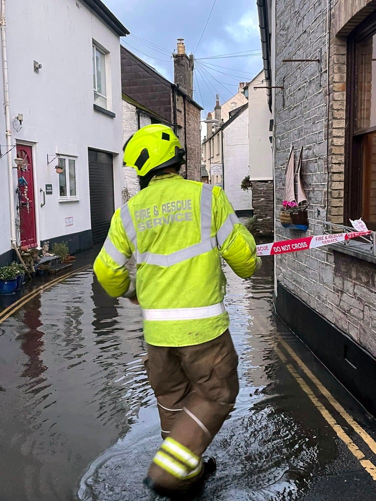 Crew from Cornwall Fire and Rescue service in Looe. Picture: Matt Bear Clark