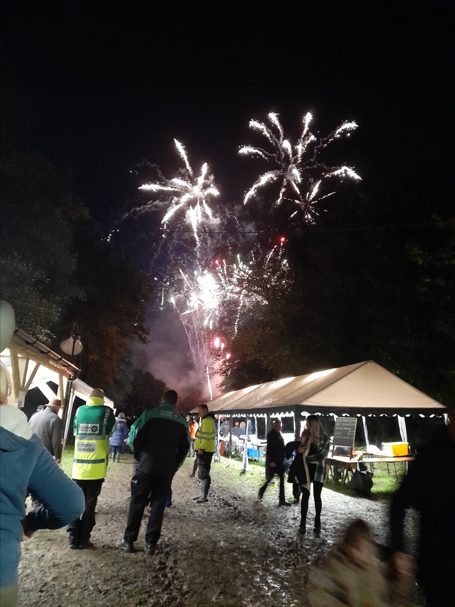 The firework display was enjoyed by almost 1,000 spectators, who also enjoyed the hog roast on offer thanks to Chris Rounsevell and the team (left)