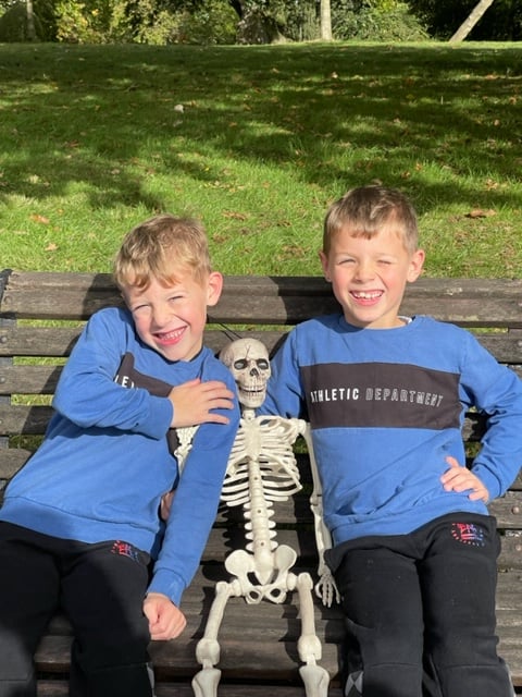 Spooky characters (the one in the middle) on the Nynehead Court Halloween Trail.
