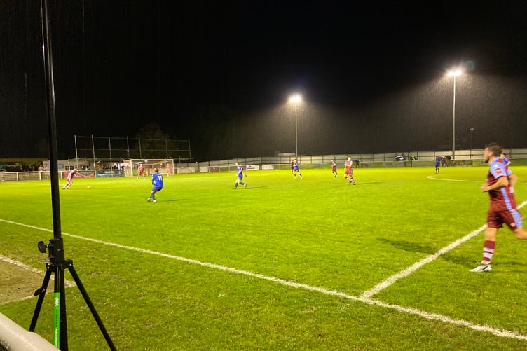Action from Badshot Lea's 2-2 draw against Metropolitan Police