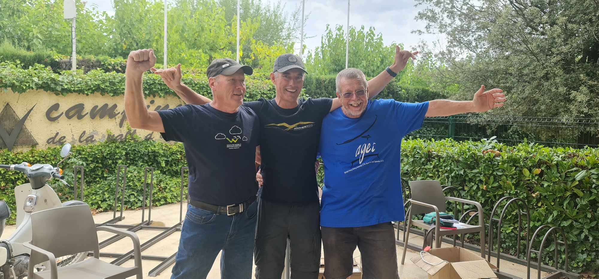 Sky Surfing Club medal winners Tim King, Grant Crossingham and Neil Atkinson