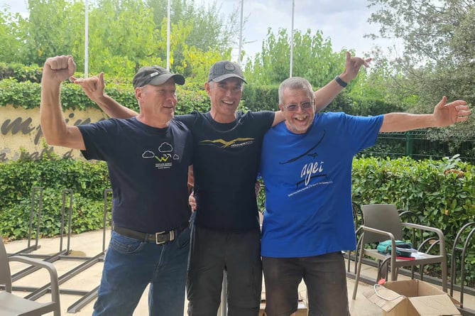 Sky Surfing Club medal winners Tim King, Grant Crossingham and Neil Atkinson