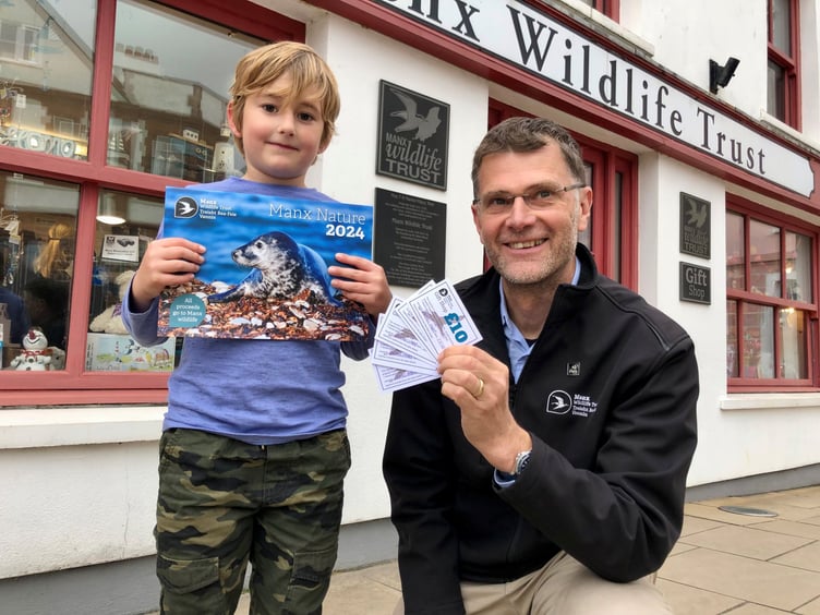 Runner-up Toby Hesketh-Jordan with Manx Wildlife Trust CEO, Leigh Morris