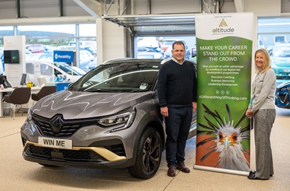 Pictured Stuart Colligon, Managing Director of Altitude and Anne Shorrock, Head of People and Culture at Hospice Isle of Man