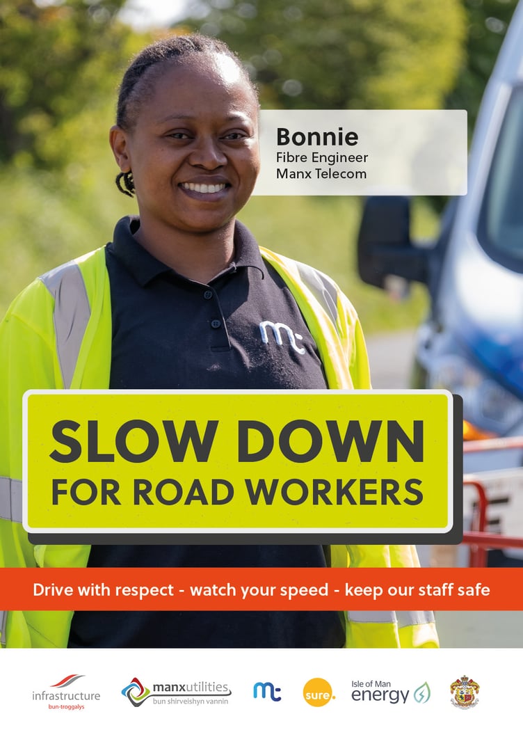 Slow Down for Road Workers, Bonnie, Fibre Engineer at Manx Telecom
