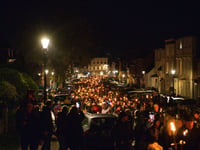 Watch the magical moment vast torchlit procession passes through Farnham